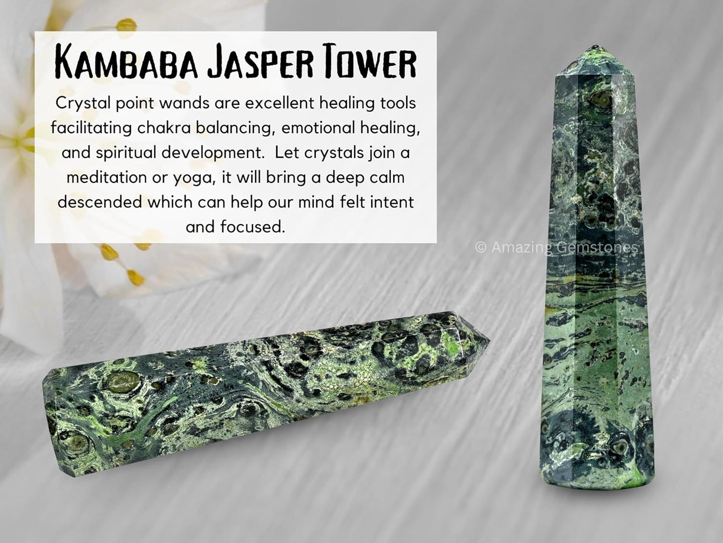 Amazing Gemstone Kambaba Jasper Crystal Towers - Natural Healing Crystal Point Obelisk for Reiki Healing and Crystal Grid (2 Inch to 3 Inch)