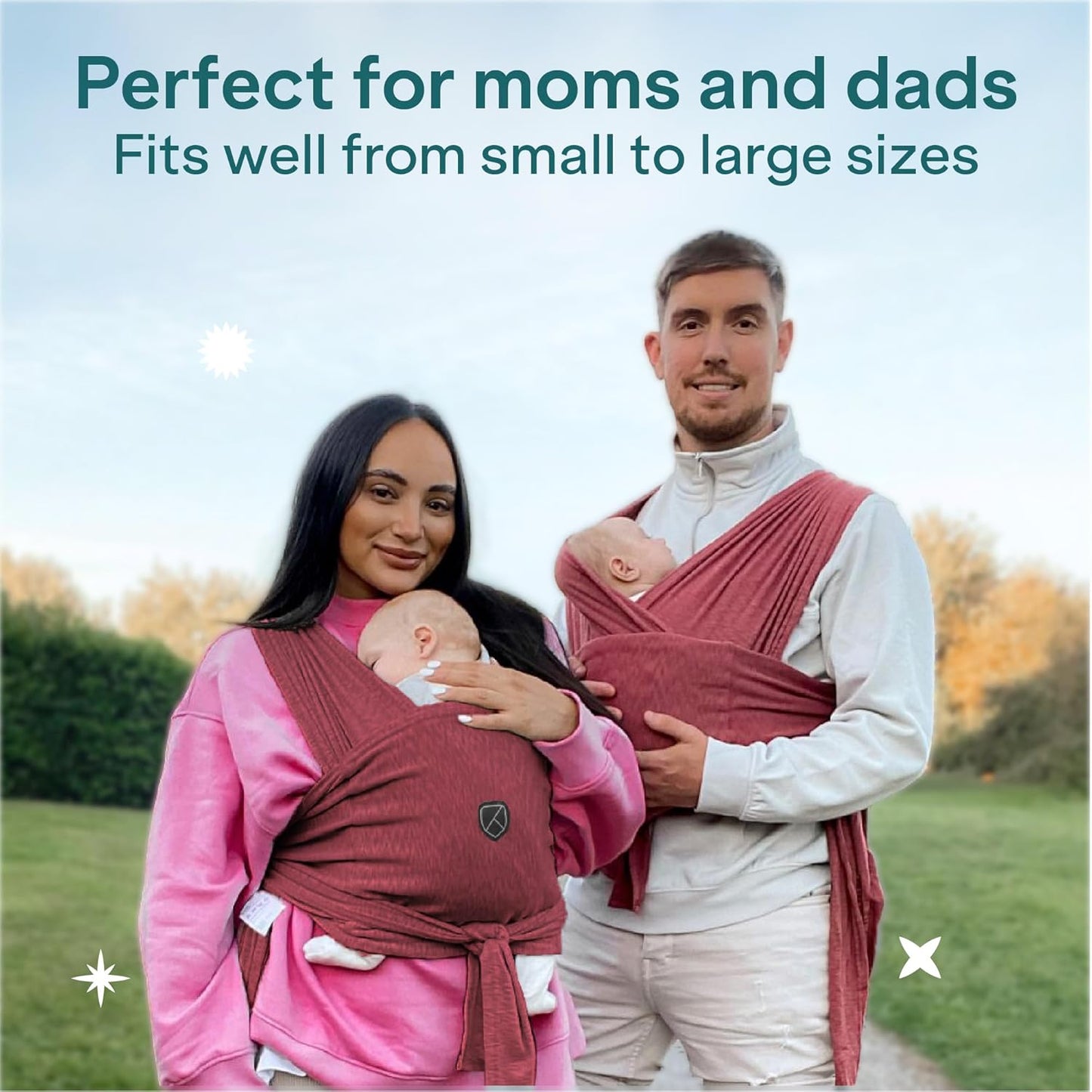 Koala Babycare Baby Carrier Wrap, Easy to Wear As a T-Shirt - Original Baby Carrier Newborn to Toddler - Sling One Size Fits All - Baby Wraps Carrier Up to 22lbs