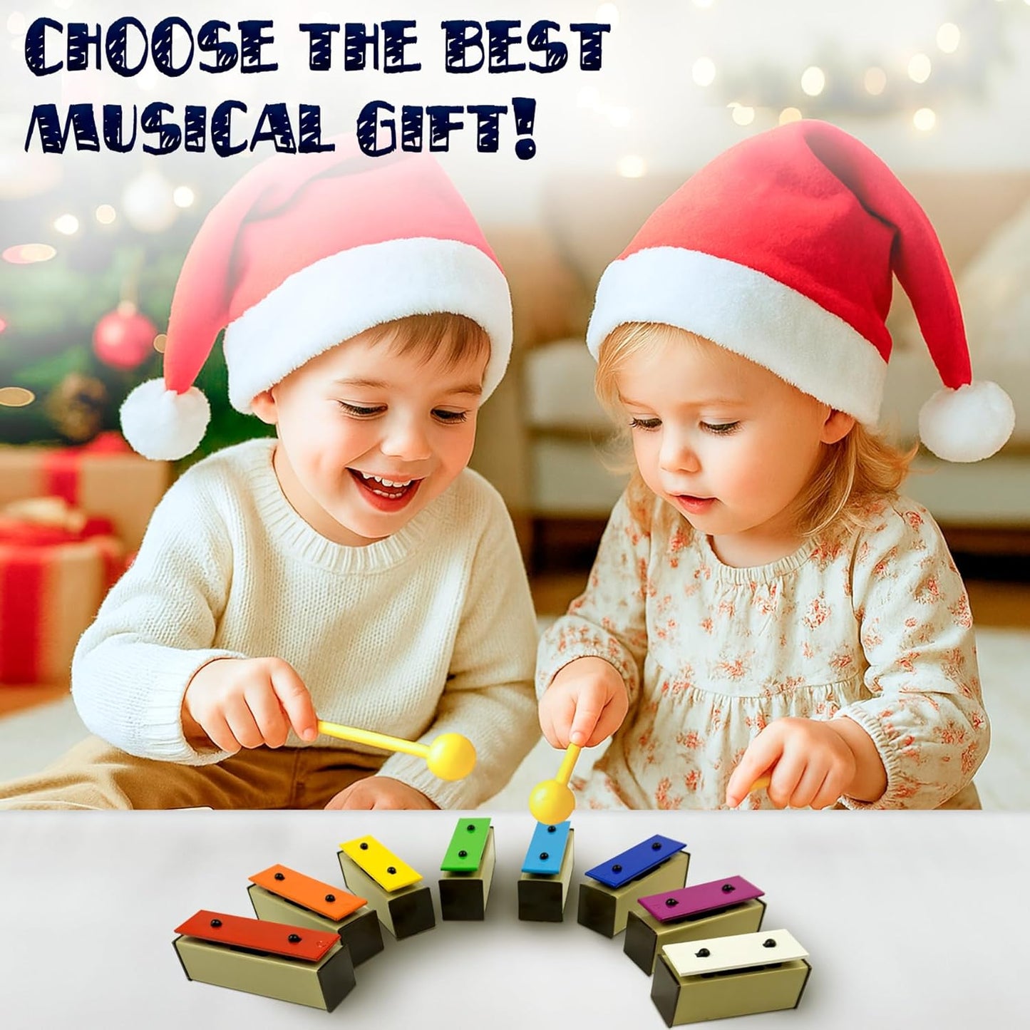 MINIARTIS Glockenspiel Xylophone | Educational Music Toys for Toddlers | 8 Notes Colorful Resonator Bells for Kids with 15 Songbook & Green Case | Great Birthday Gift for Children