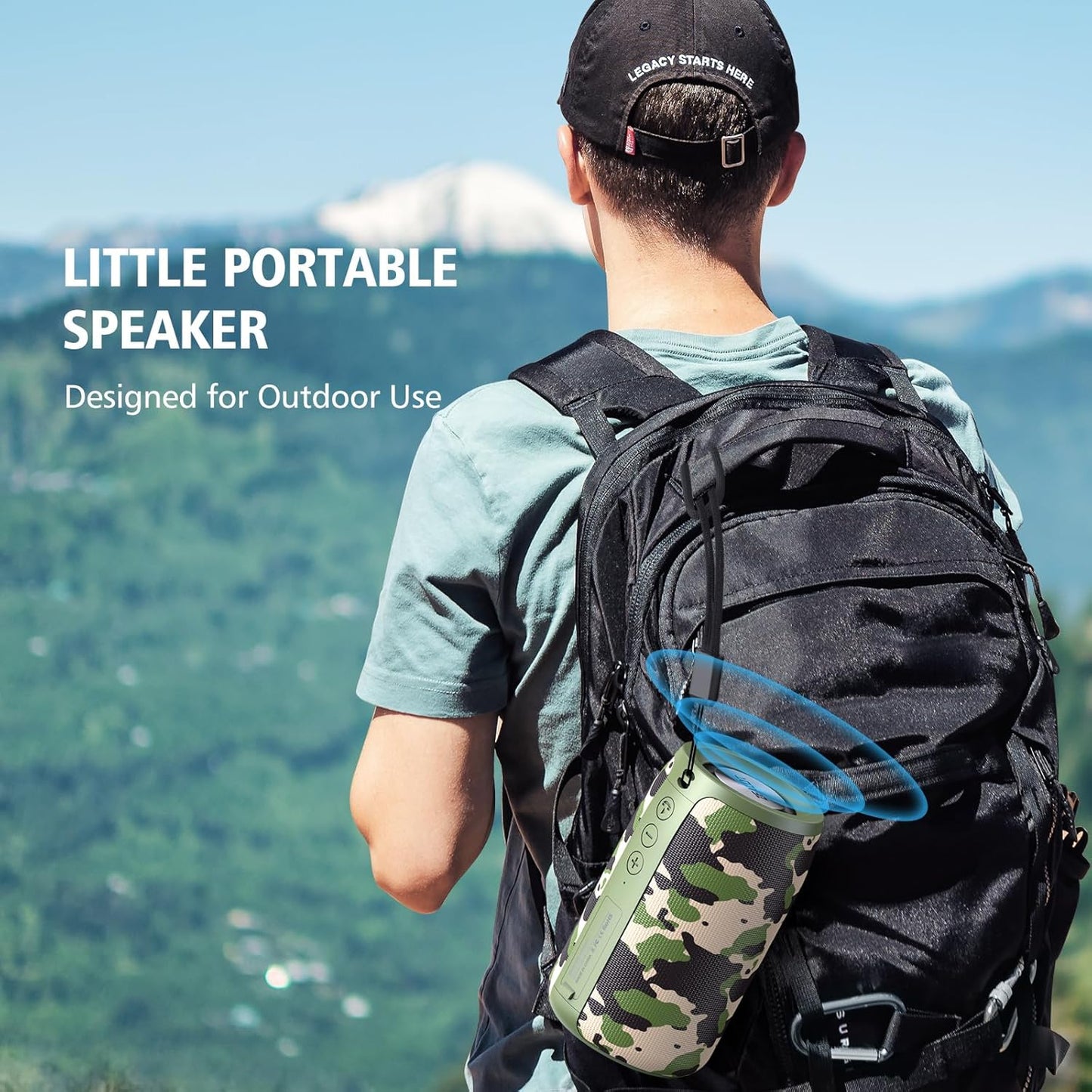 ZEALOT Portable Bluetooth Speaker, S32 Outdoor Speaker, Waterproof IPX5, Dual Pairing, Stereo Sound/TF Card/USB/AUX Competible for iPhone14 Samsung Home/Hiking/Fishing- Camo