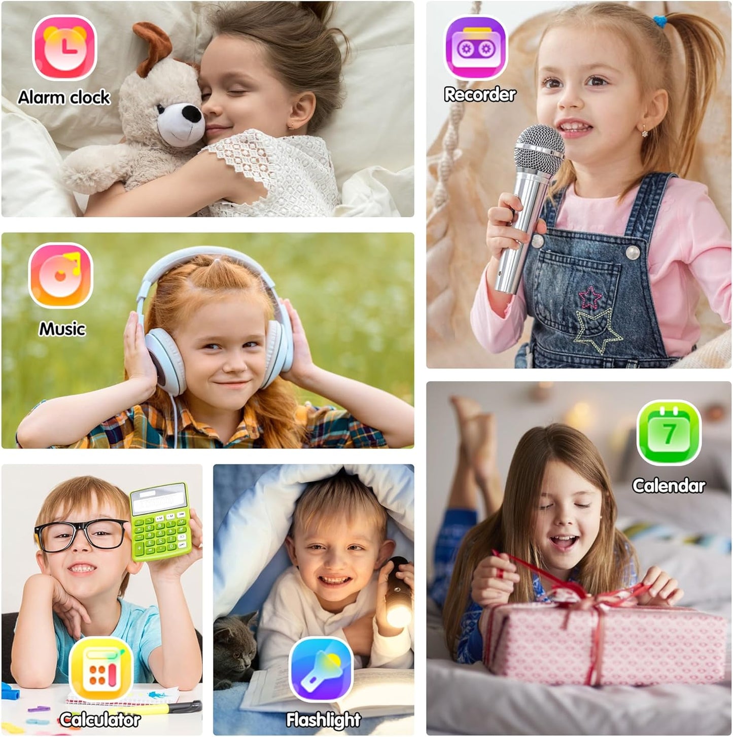 Kids Smart Watch Girls Gifts for Age 5-12, 24 Puzzle Games HD Touch Screen Watches with Video Camera Music Player Pedometer Flashlight 12/24 hr Birthday Gift 6 7 8 Year Old Girl