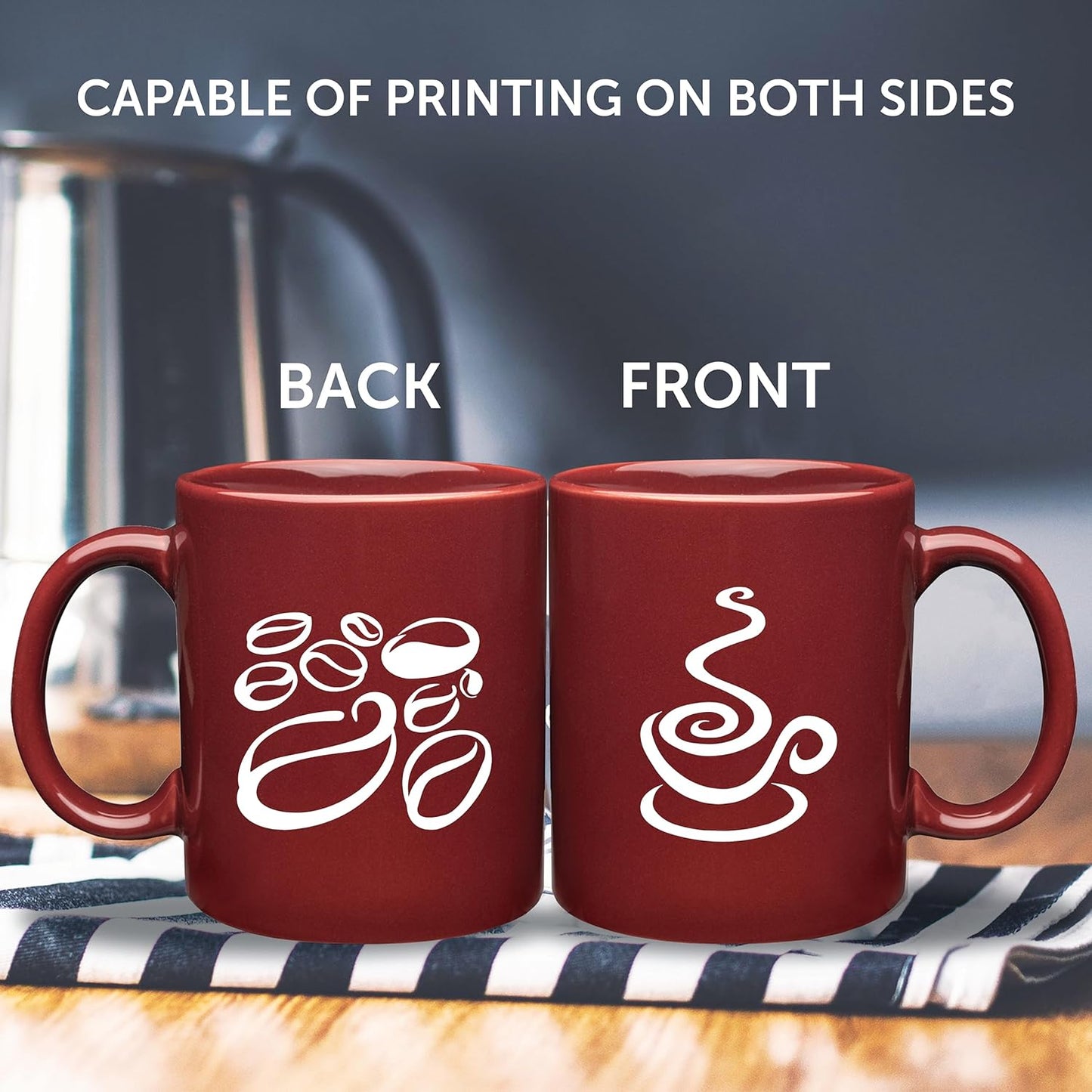 DISCOUNT PROMOS Ceramic Coffee Mugs 11 oz. Set of 10, Bulk Pack - Coffee cup set, Iced coffee cup, Gaming mug - Red