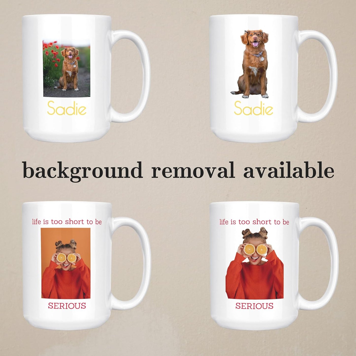 Personalized Coffee Mug, Custom Photo Text 15 Oz Ceramic Mug, Customized Picture Name Tea Cup, Unique Gift Idea, Taza Cafe Personalizadas Fotos, Cute Custom Gifts Mom Women Men, Father's Day, Black