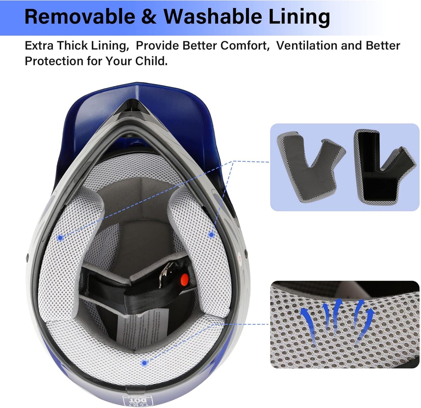 TCMT Dot Youth & Kids Motorcycle Off-Road Helmet Full Face Motocross Street Dirt Bike Mountain Bike BMX MX ATV Helmet+Goggles+Gloves New