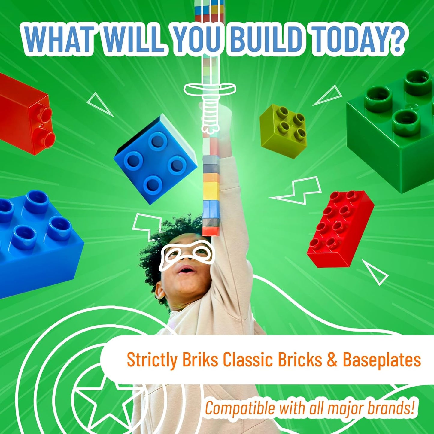 Strictly Briks Classic Bricks Starter Kit, Purple, 96 Pieces, 2x4 Studs, Building Creative Play Set for Ages 3 and Up, 100% Compatible with All Major Brick Brands