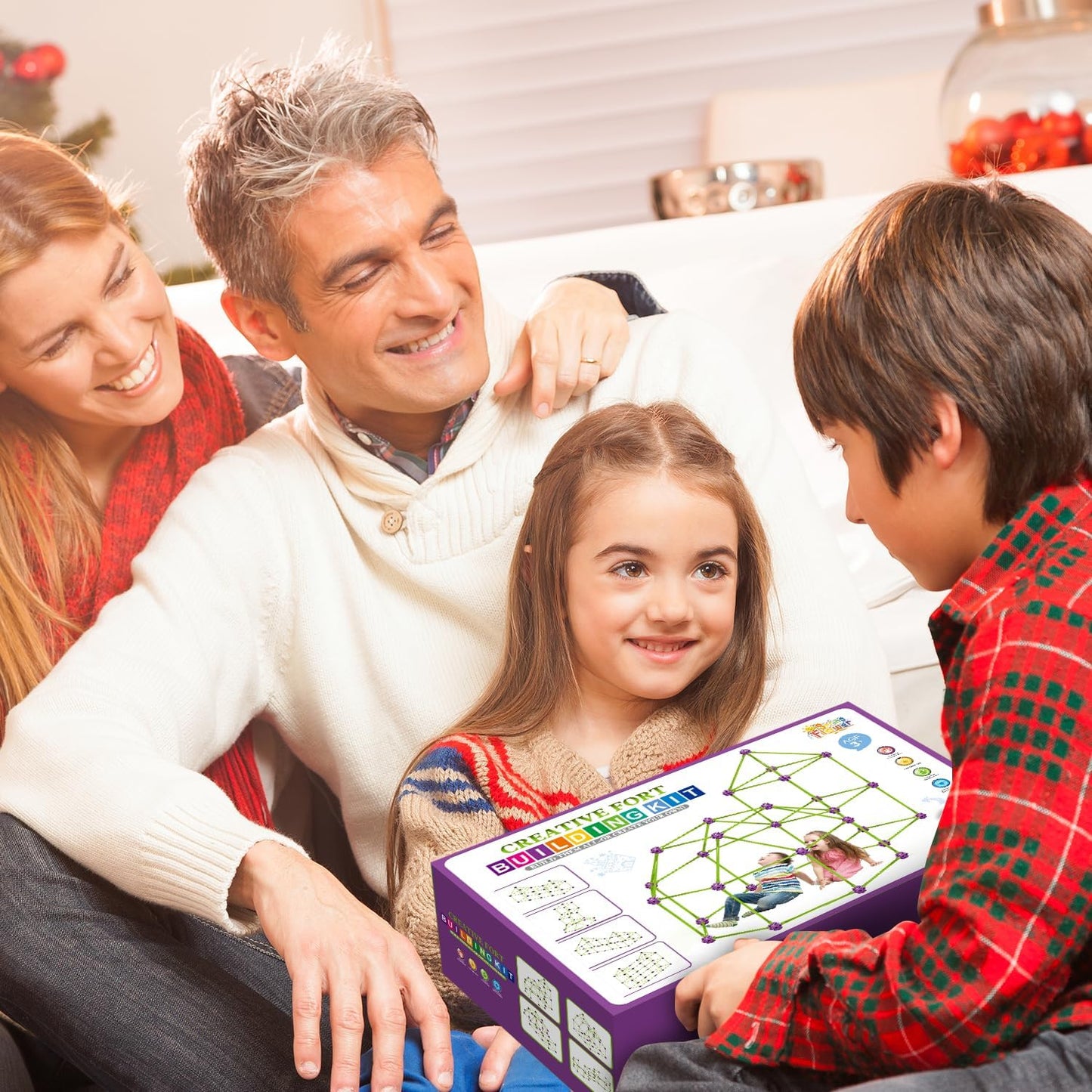 Fort Building Kit for Kids,STEM Construction Toys, Educational Gift for 3 4 5 6 7 8 9 10 11 12 Years Old Boys and Girls,Ultimate Creative Set for Indoor & Outdoors Activity,140 Pcs,Purple