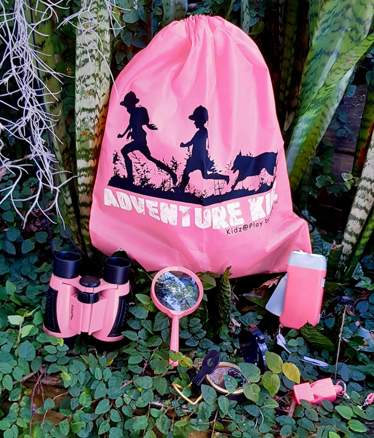 Adventure Kidz - Outdoor Exploration Kit, Childrenās Toy Binoculars with Case, Flashlight, Compass, Fox Whistle, Magnifying Glass, Backpack. Great Gift Set for STEM, Pretend Play. Age 3+