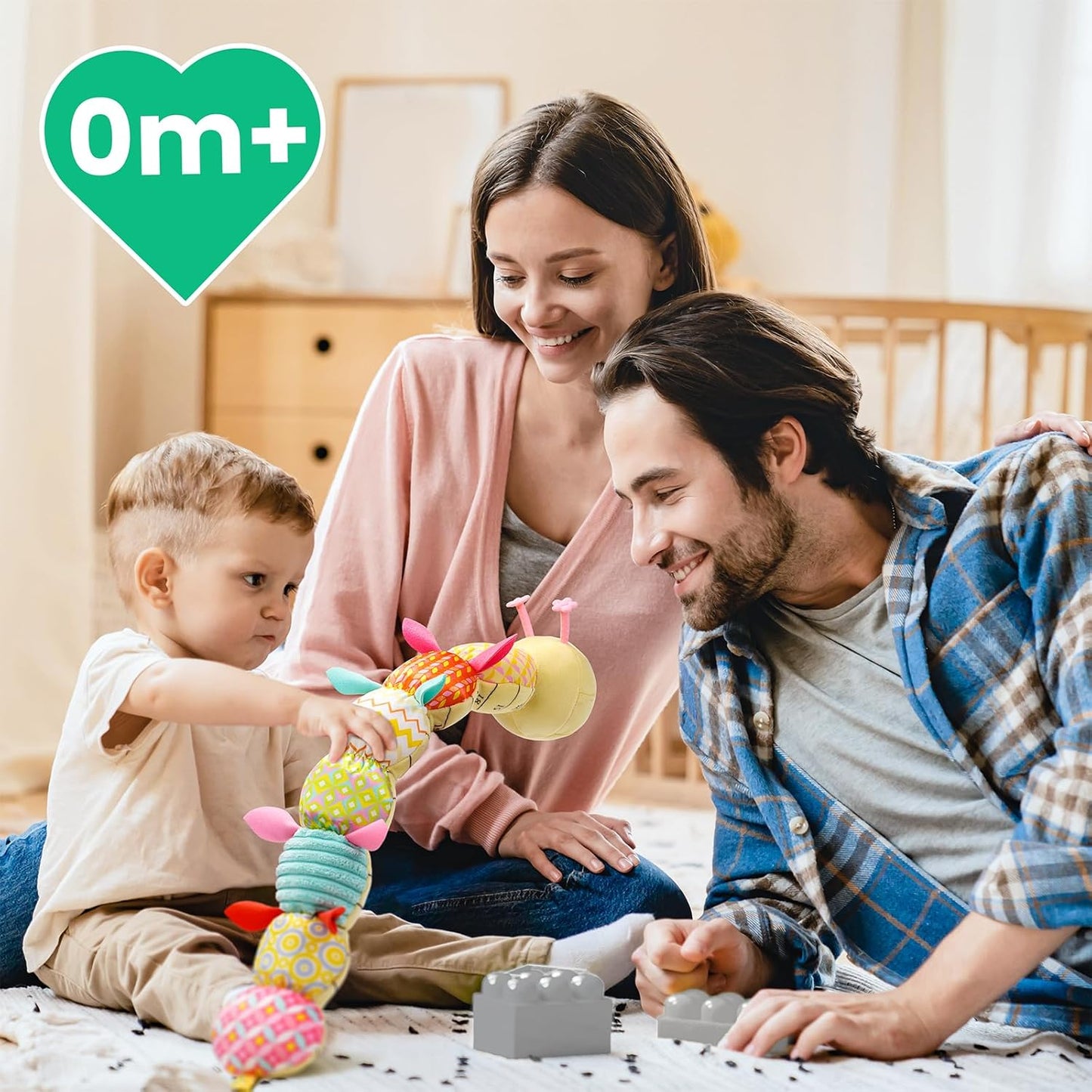 Sumobaby Baby Girl Toys Musical Caterpillar, Stuffed Animal Activity Soft Toys with Teether,Multi-Sensory Crinkle, Rattle and Textures,for Tummy Time baby toys 0 to 12 months Girls,Caterpillar(Yellow)