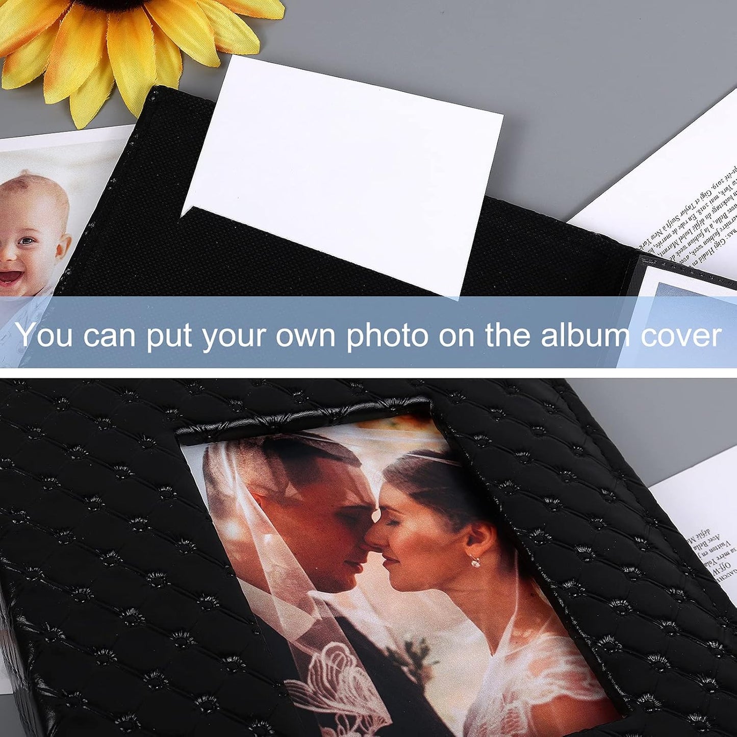 RECUTMS Small 4x6 Photo Album with 200 Pockets, Pink, Faux Leather, Can Hold 200 Horizontal Photos