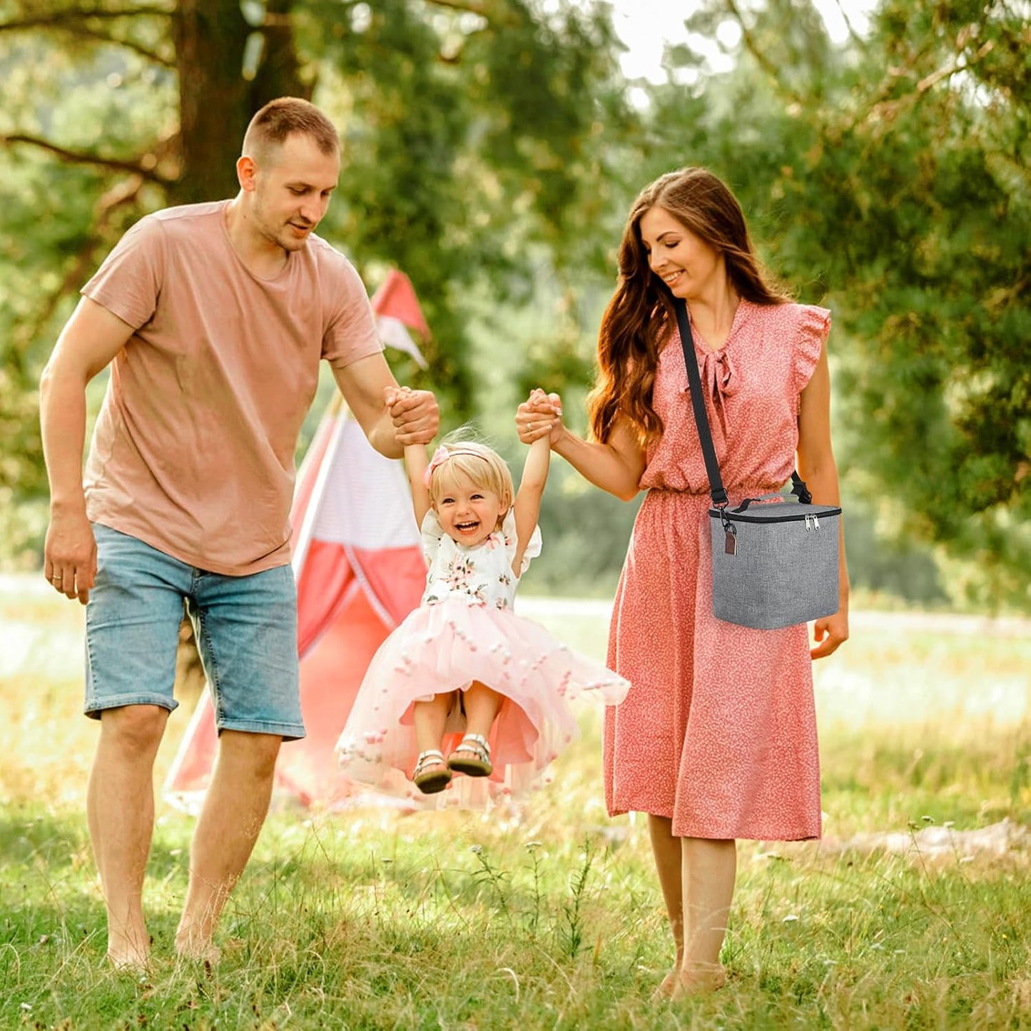 Accmor Breastmilk Cooler Bag with Ice Pack, Baby Bottle Cooler Bags, Insulated Bottle Cooler Tote Bags On The Go, Fits 6 Large 9oz Bottles, for Nursing Mom Daycare Travel, Grey