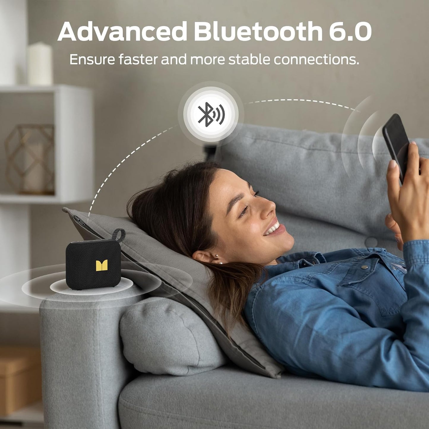 Monster Cube 1 Portable Bluetooth Speaker, IPX7 Waterproof, Bluetooth 6.0, 20H Playtime, Powerful Stereo Sound, Speaker for Home, Outdoors and Travel, Black