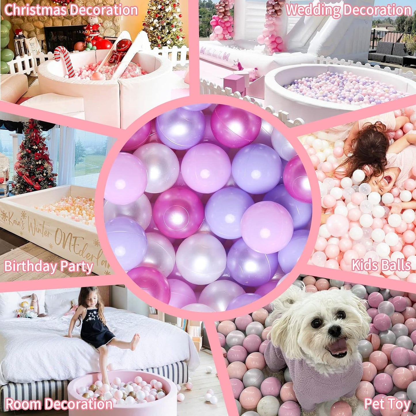 GOGOSO Ball Pits Balls for Toddlers Pack of 50 100 200 Plastics Shape Ball Non-Phthalate Non-BPA Non-Toxic 2.2-Inch Crush Proof Play Balls