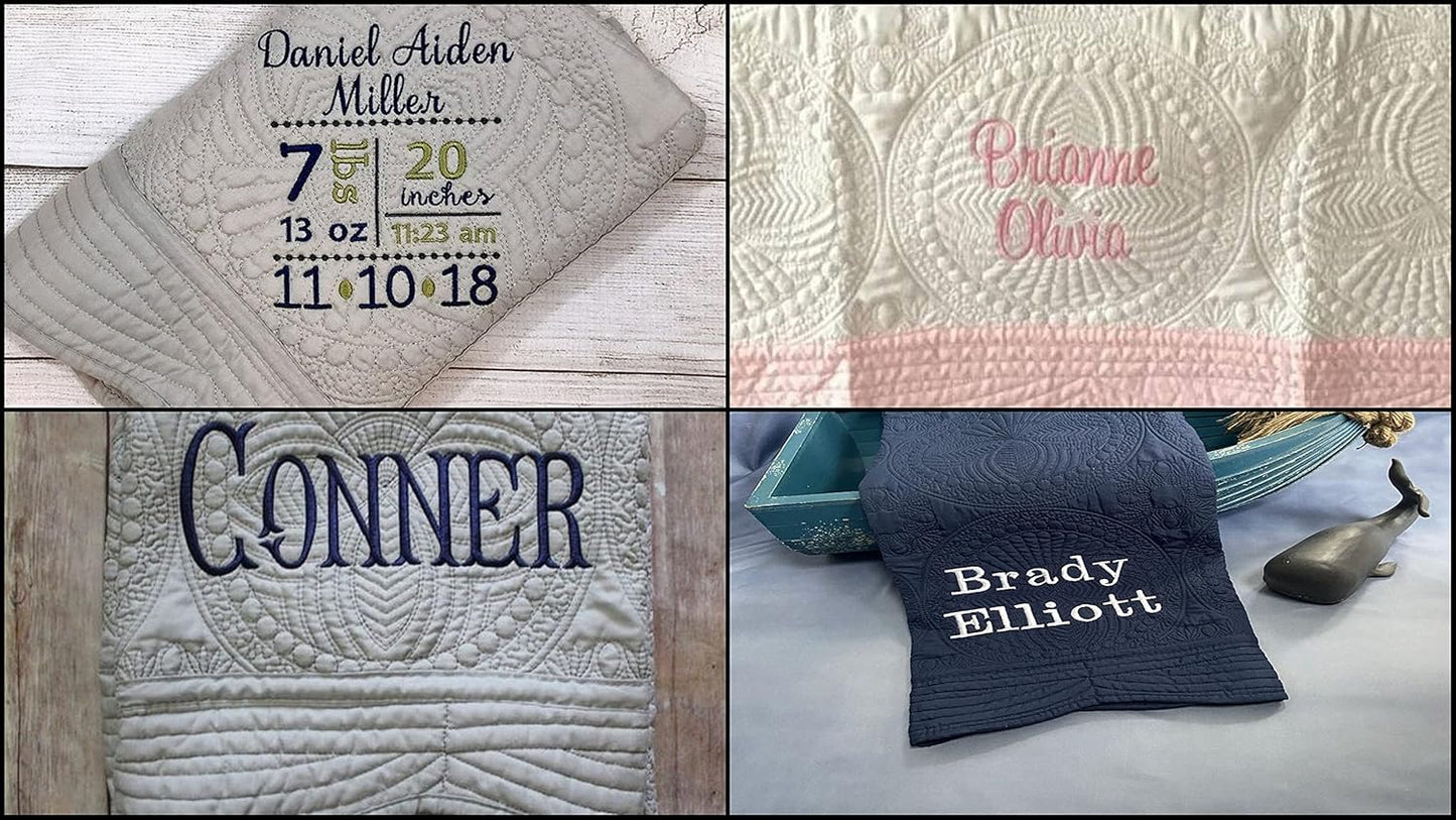 Personalized Baby Blanket Baby Quilt Monogrammed Blankets for Boys and Girls Embroidered Baby Gifts Chase