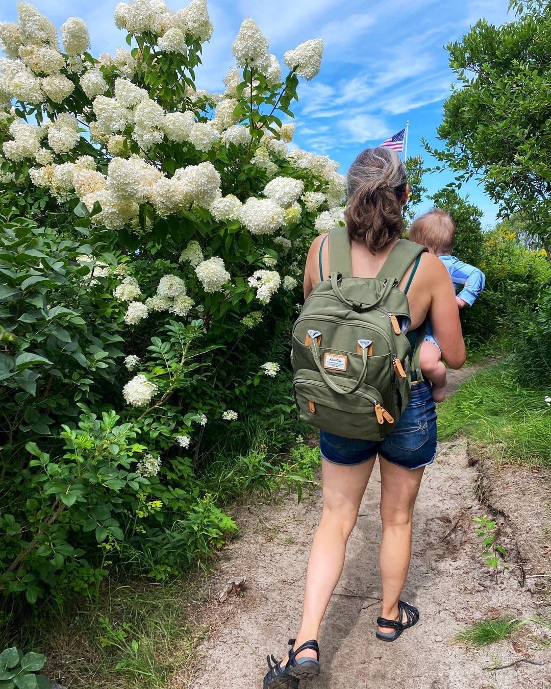 RUVALINO Diaper Bag Backpack - Multifunction Travel Back Pack Maternity Baby Changing Bags, Diaper Changing Totes, Large Capacity, Waterproof and Stylish, Baby Travel Essential, Army Green