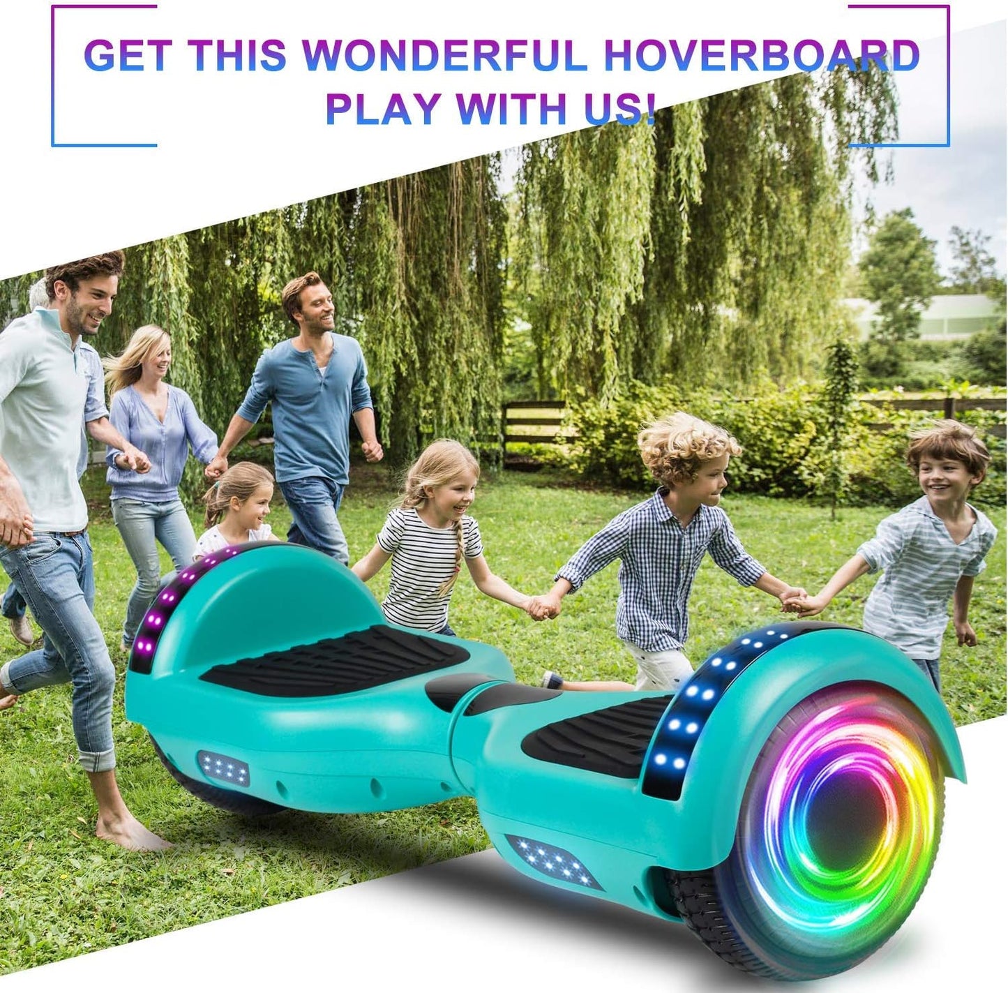 SISIGAD Scooters for Kids Ages 6-12, with Built-in Bluetooth Speaker and 6.5" Colorful Lights Wheels, Safety Certified Self Balancing Scooter Gift for Kids