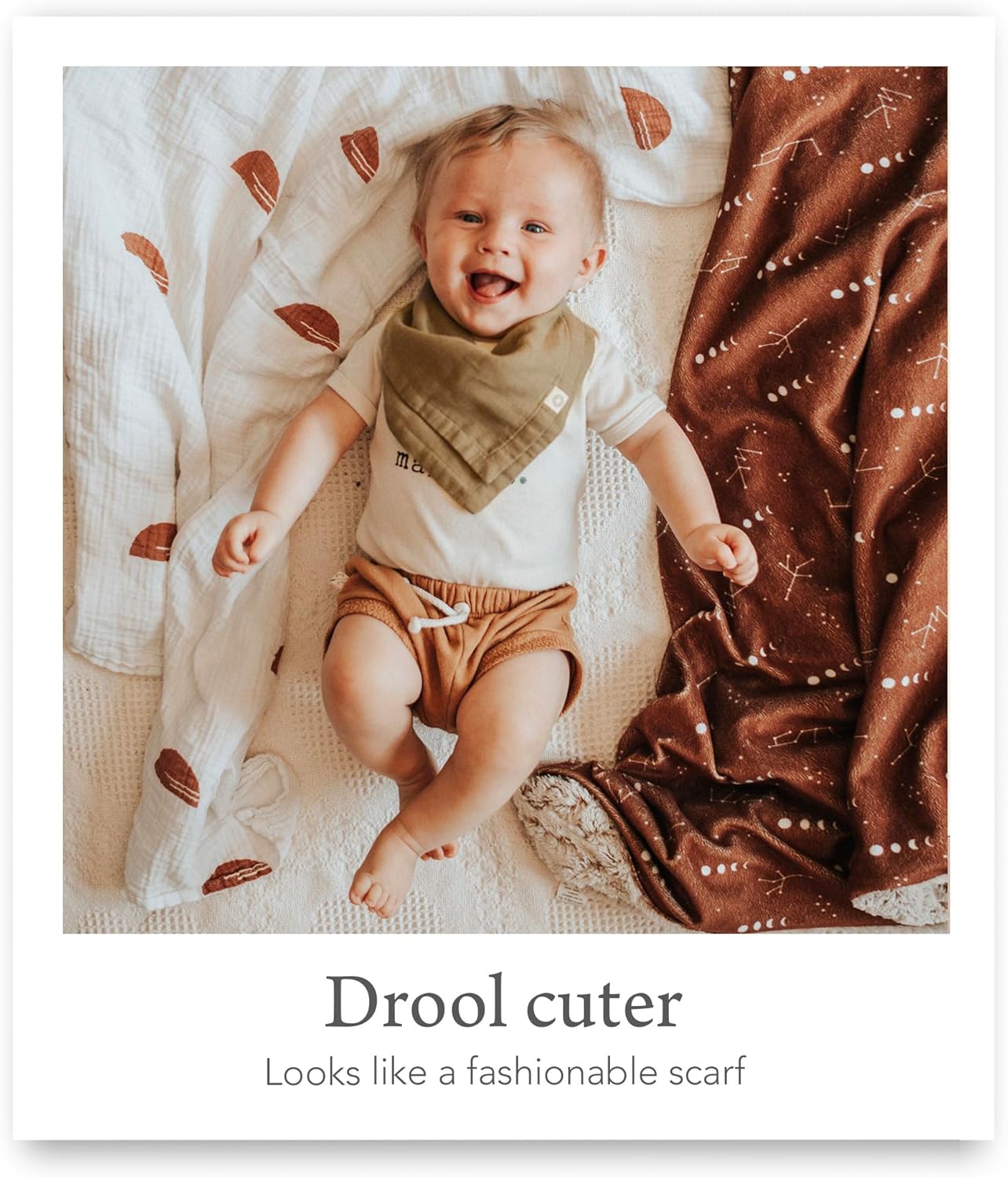 Kishu Baby Indi Organic Baby Bandana Bibs β Fairtrade 4-Way Reversible Drool Bibs for Boys & Girls β Unisex (Set of 5)