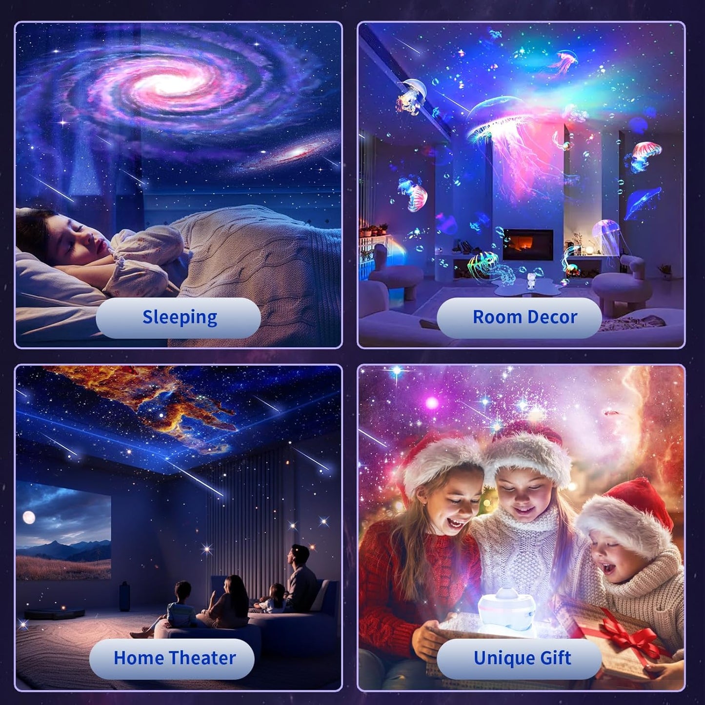 Meteor Galaxy Projector, 13 in 1 Planetarium Star Projector Realistic Starry Sky Night Light with Solar System Constellation Moon for Kids Adults Bedroom Ceiling Home Theater Living Room Decor