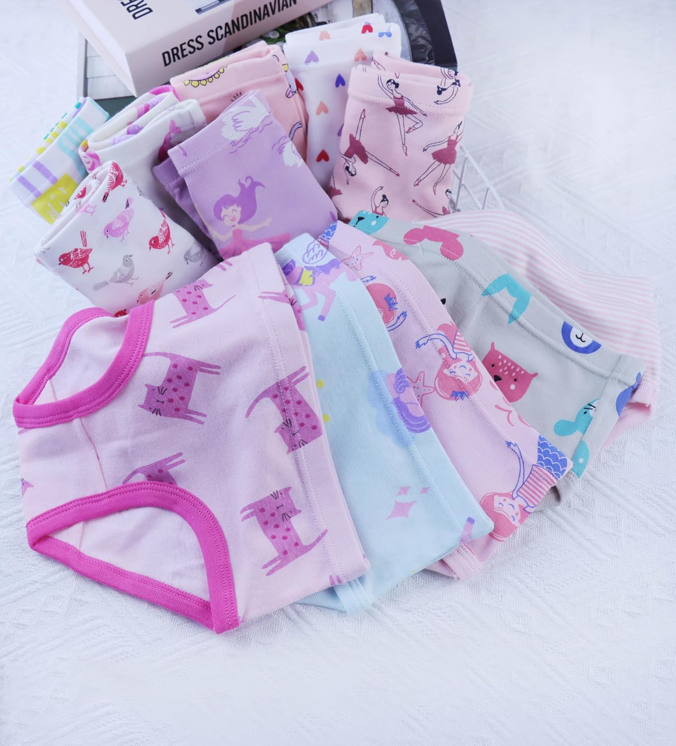 Boboking Girls Soft Underwear Toddler Kids Briefs Cotton Panties 12-pack