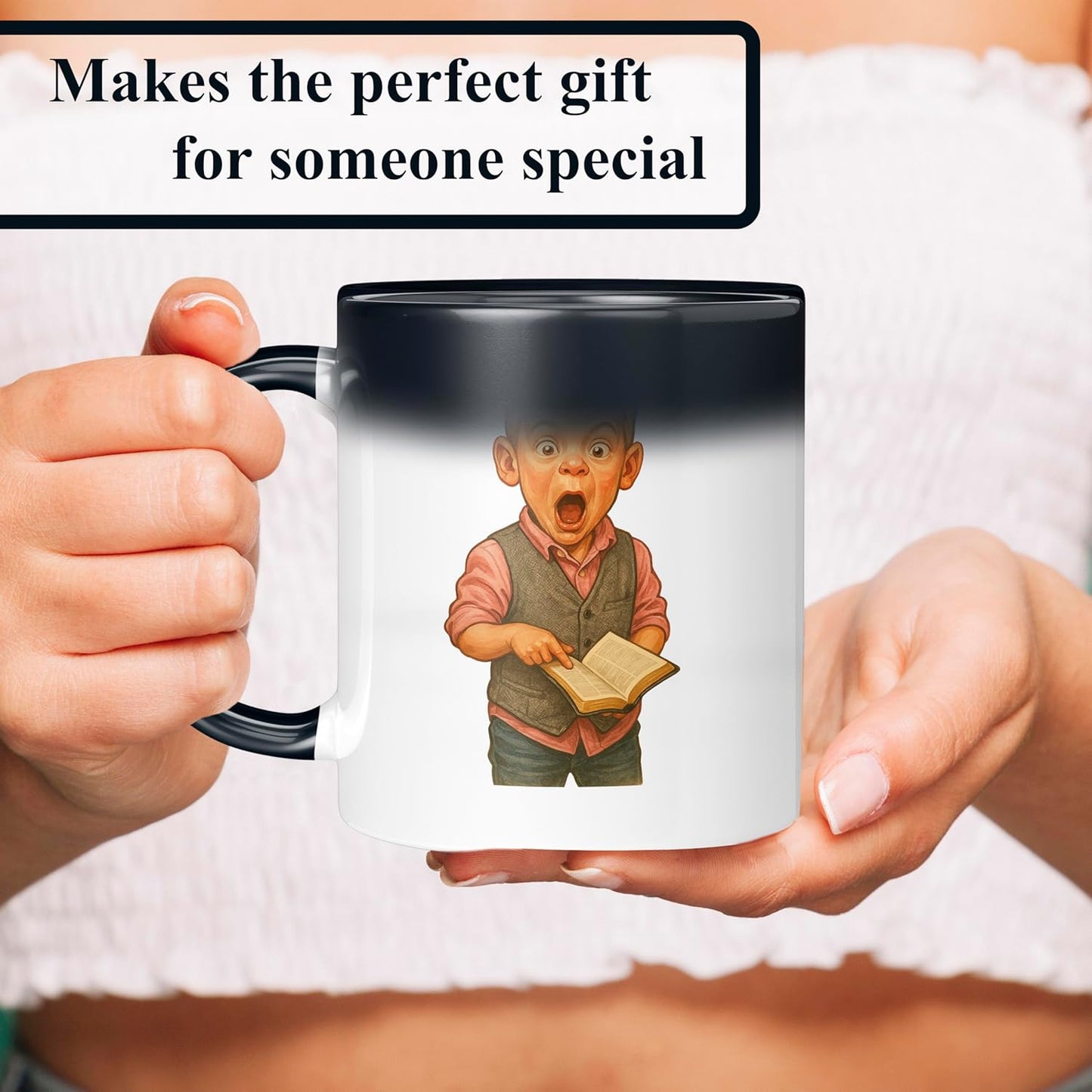 Personalized Coffee Mug, Custom Photo Caricature Gift, Funny Customized Coffee Gift for Men & Women, Custom Mugs with Pictures, Color Changing 11oz Father's Day Mug