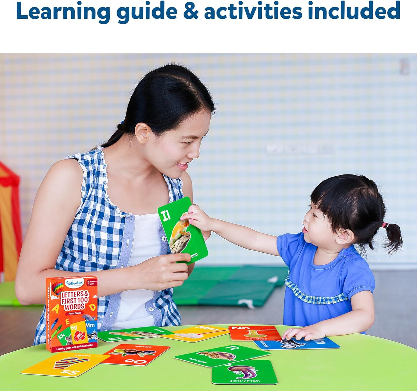 Skillmatics Thick Flash Cards for Toddlers - Letters & First 100 Words, Montessori Toys & Games, Gifts, Preschool Learning for Kids 1, 2, 3, 4 Years