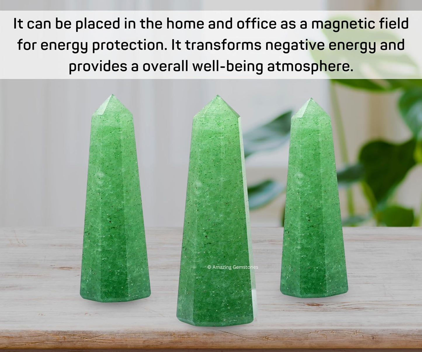 Amazing Gemstone Green Strawberry Quartz Crystal Towers ~ Natural Healing Crystal Point Obelisk for Reiki Healing and Crystal Grid (2 to 3 INCH)