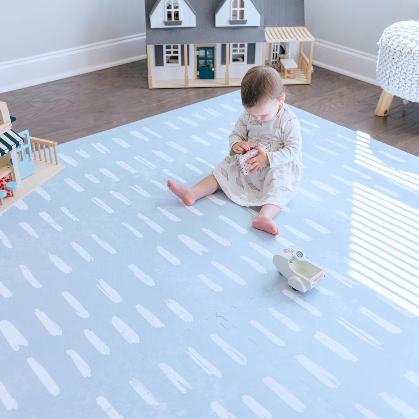 Baby Play Mats for Floor - Shoreline (4x6ft) - Premium EVA Foam Play Mat for Babies & Toddlers - Perfect for Tummy Time, Crawling, Playroom - Stylish & Comfortable Kids Play Mat