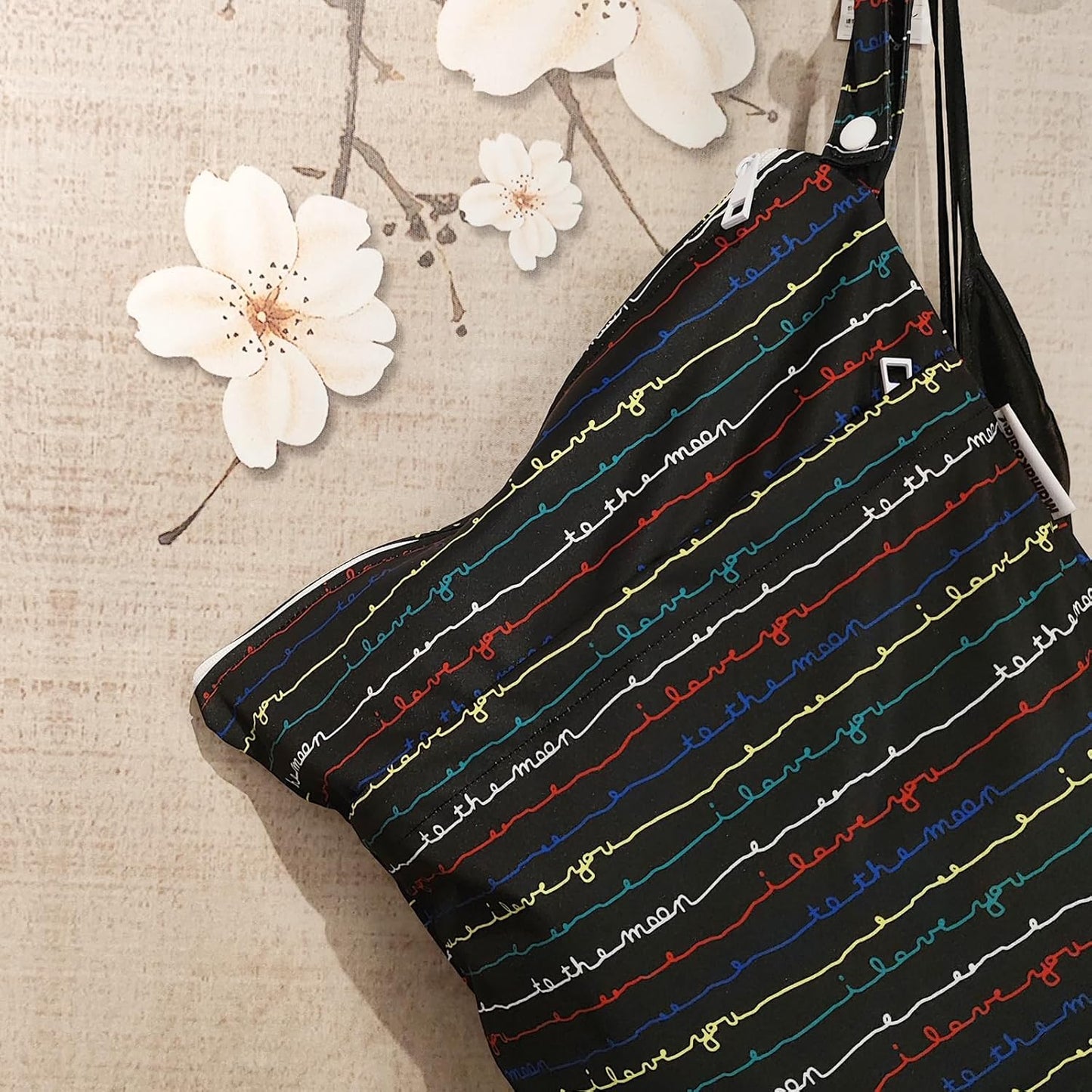 Mama Koala Waterproof Wet Dry Bags for Baby Items, Cloth Diapers, Swimsuits, Travel, Gym Clothes, Beach, Pump Parts, Toiletries, Two Zippered Pockets, 2 Pack (W022)