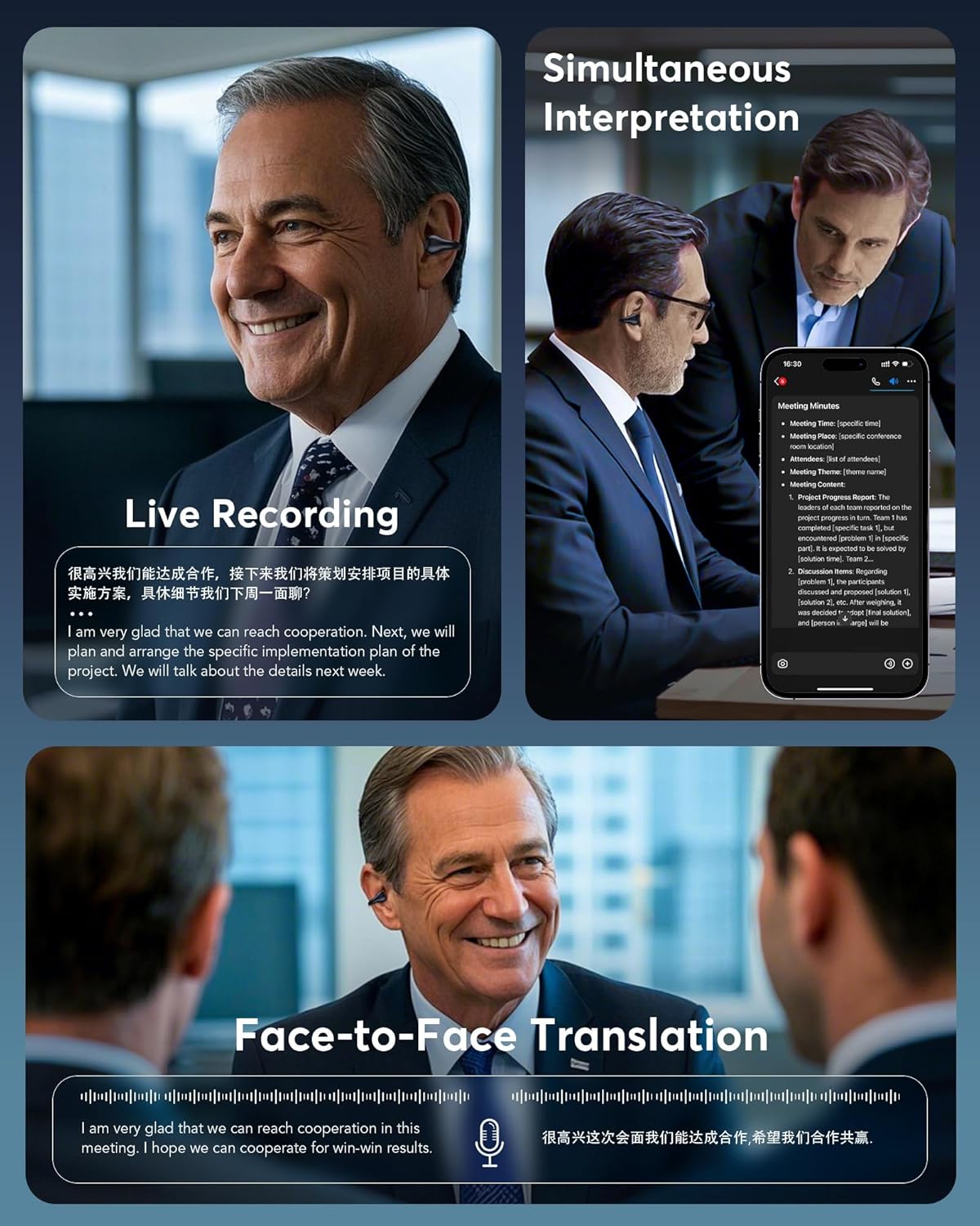 AI Translation Earbuds Real Time 144 Languages 60H Playtime Translator Ear Buds Audifonos Traductores Inglés Español Wireless Earphones Bluetooth Headphones for Travel Business Meeting