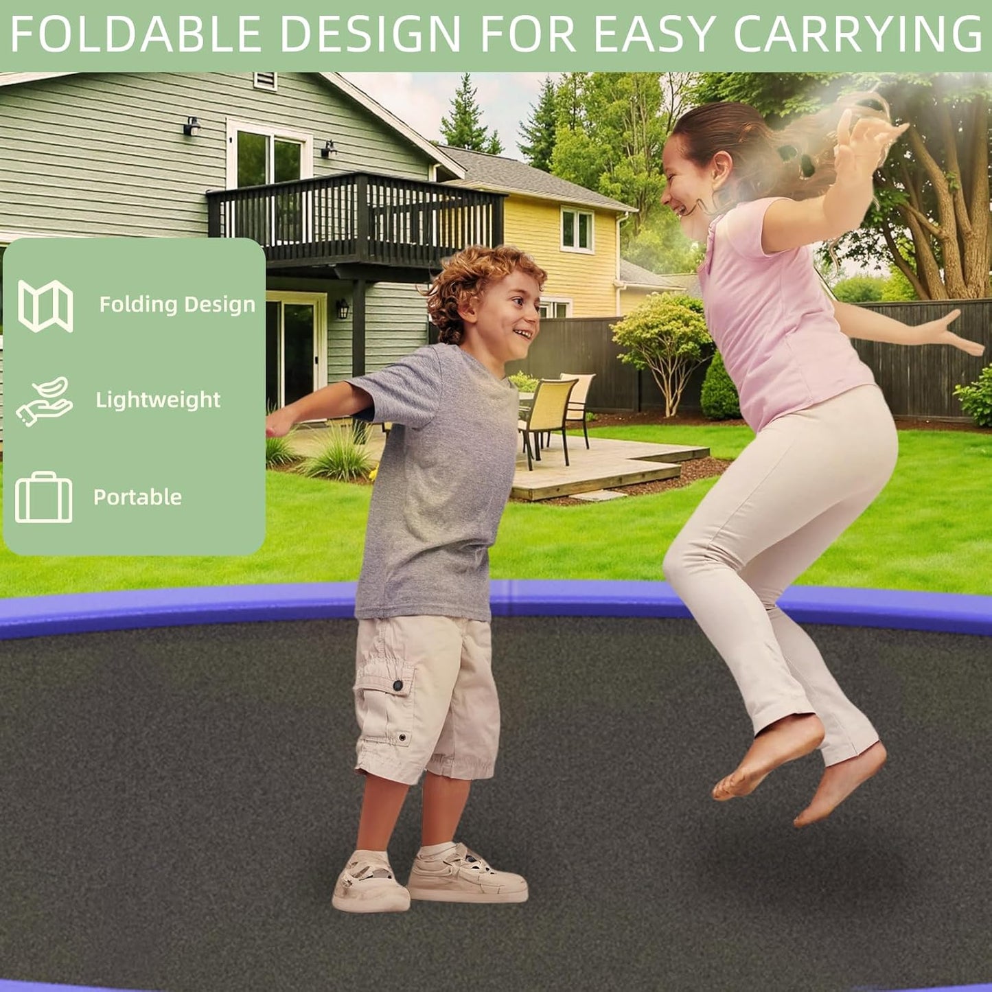 Trampoline Spring Cover, 10ft/12ft/14ft/15ft/16ft Trampoline Replacement Safety Pad, Waterproof Trampoline Accessories Pad for Round Frame