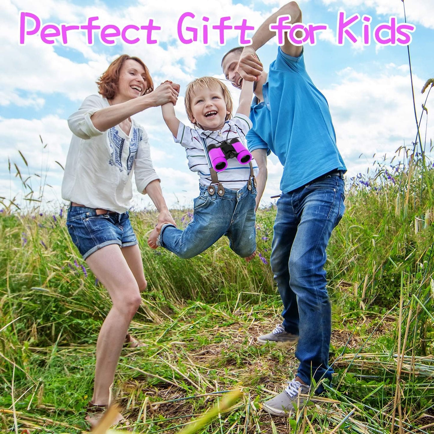 Scotamalone Kids Binoculars Shock Proof Toy Binoculars Set for Age 3-12 Years Old Boys Girls Bird Watching Educational Learning Hunting Hiking Birthday Presents