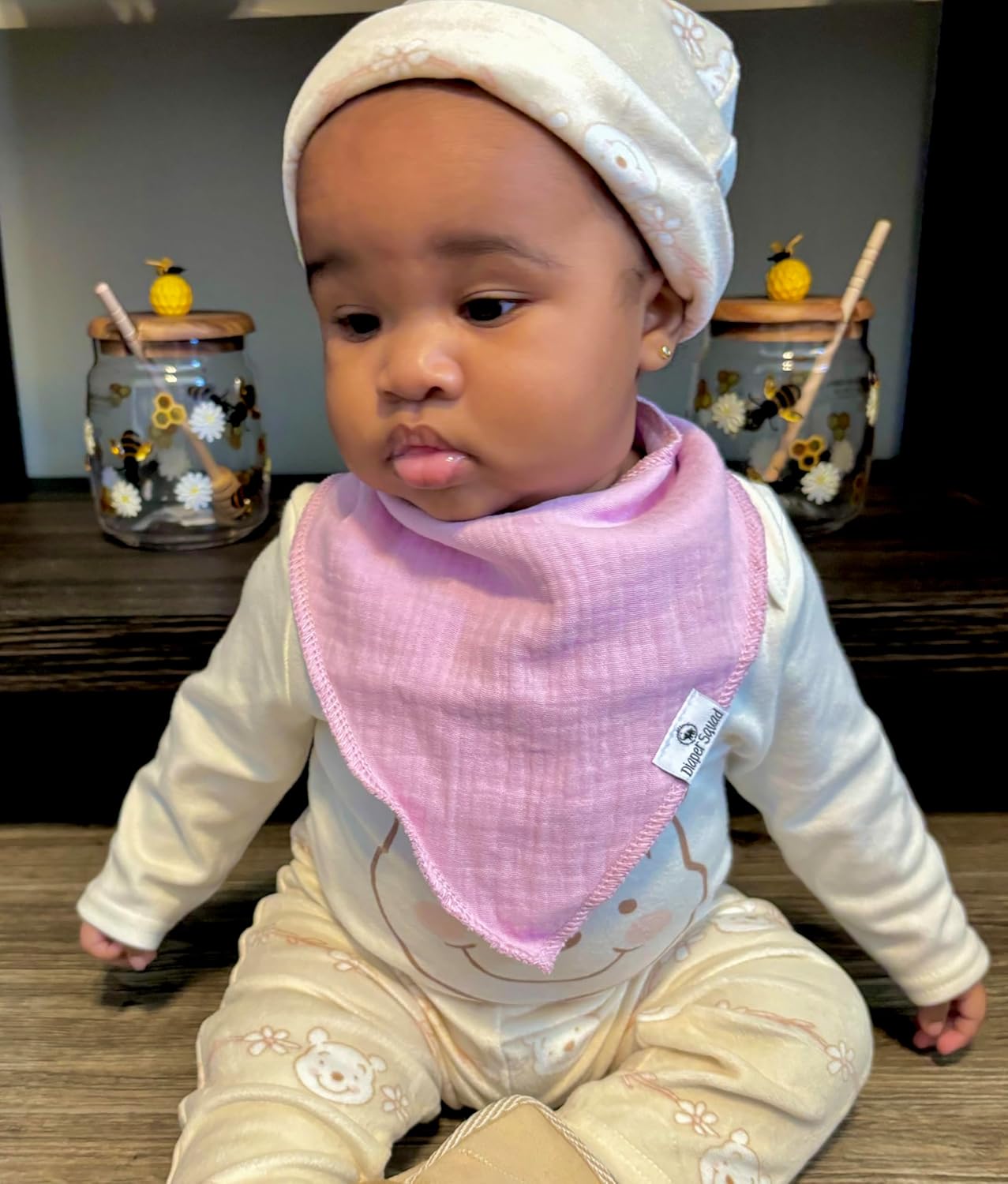 DiaperSquad's Baby Bibs for Drooling and Teething, Bibs for Boys, Baby Girl - Solid Cotton Baby Drool Bibs