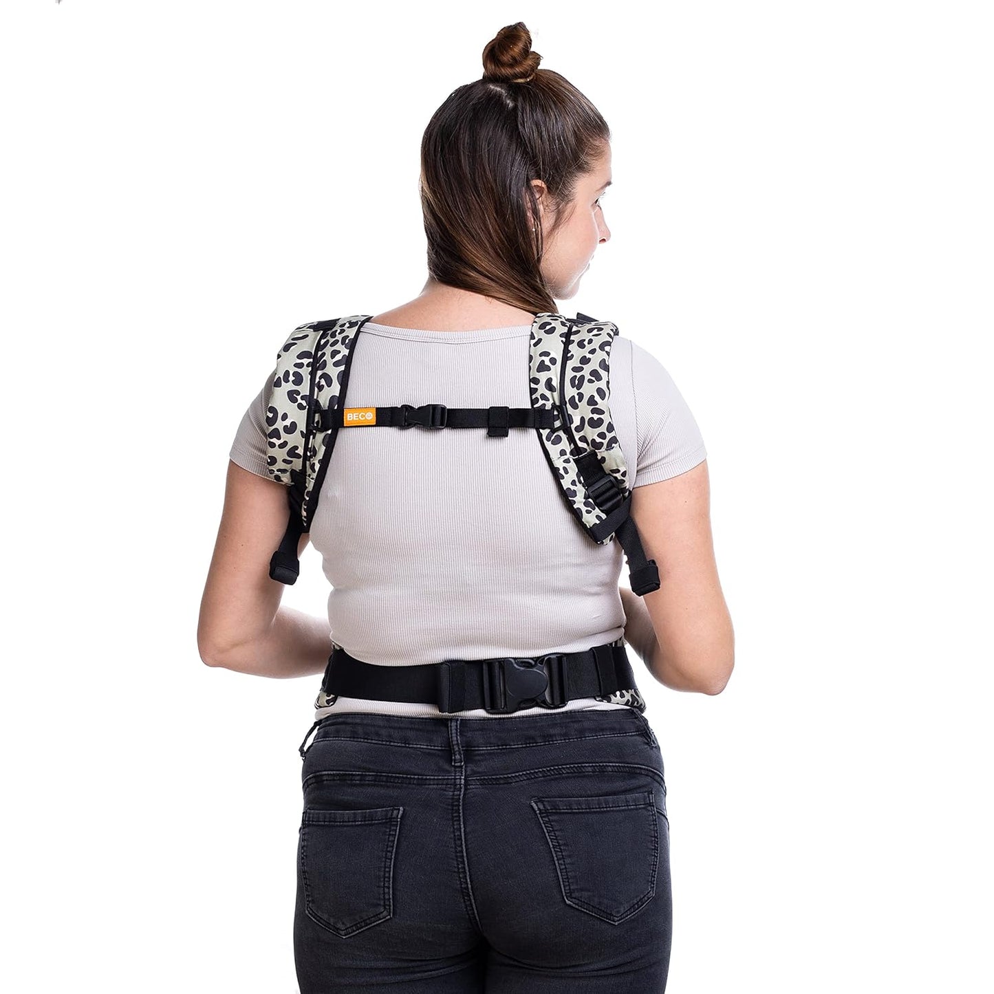 Beco Gemini Baby Carrier Newborn to Toddler - Front, Back and Hip Seat Carrier, Baby Carrier Backpack & Baby Front Carrier with Adjustable Seat, Ergonomic Baby Holder Carrier 7-35lbs (Jade Leopard)