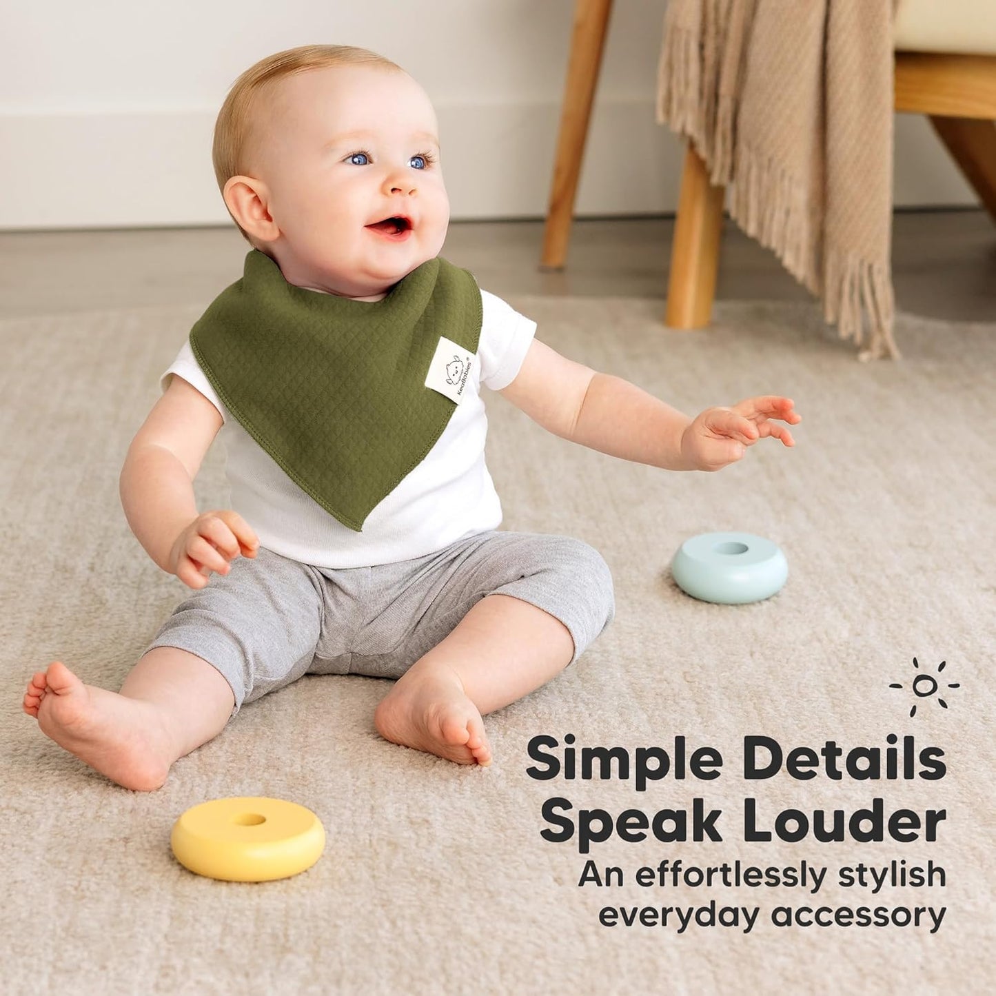 KeaBabies 8-Pack Bandana Bibs for Baby Girls, Boys - Organic Cotton Baby Bibs for Drooling & Teething Newborn, Toddler, Infant 0-36 Months, Extra Soft, Absorbent Cloth with Snaps (Basics)