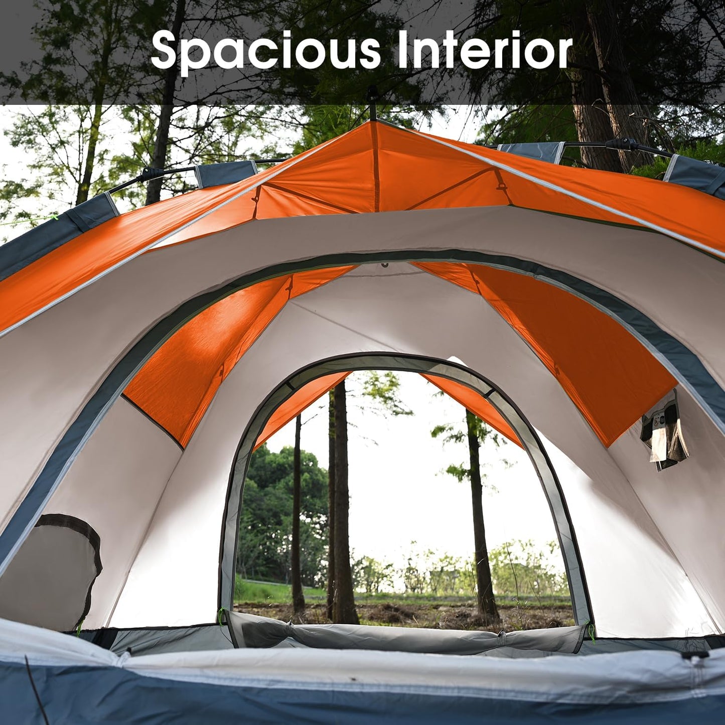 MOON LENCE Instant Pop Up Tent for 3-4 Person - Automatic Portable, Windproof for Camping, Hiking, Mountaineering