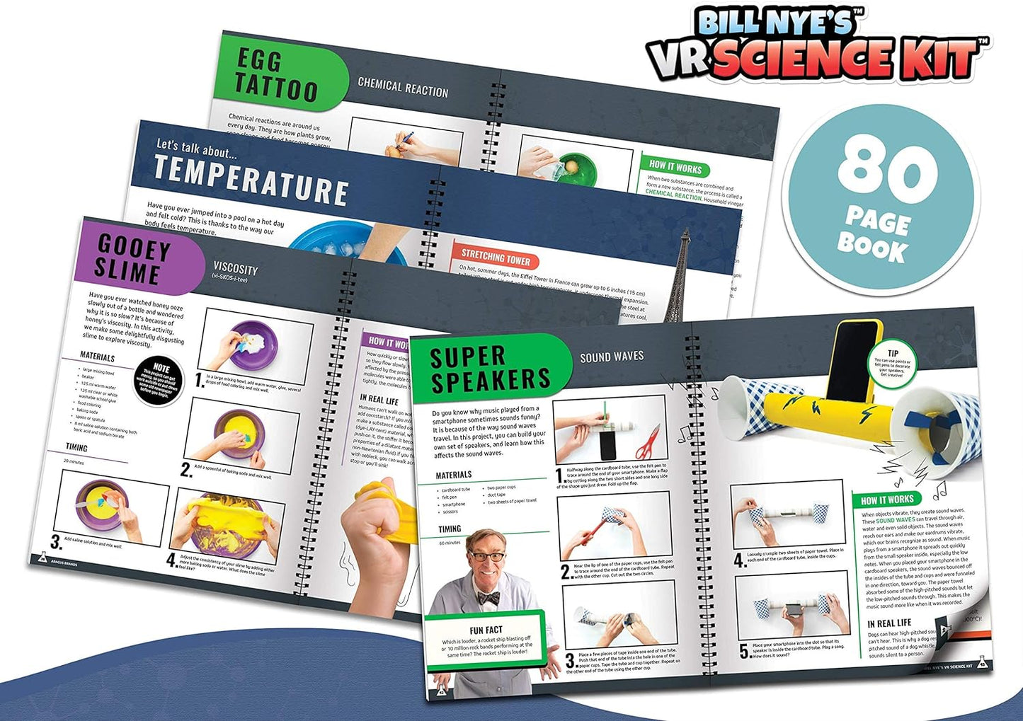 Bill Nye's VR Science Kit - Virtual Reality Kids Science Kit, Book and Interactive STEM Learning Activity Set (Full Version - Includes Goggles) - for Ages 8 and Up