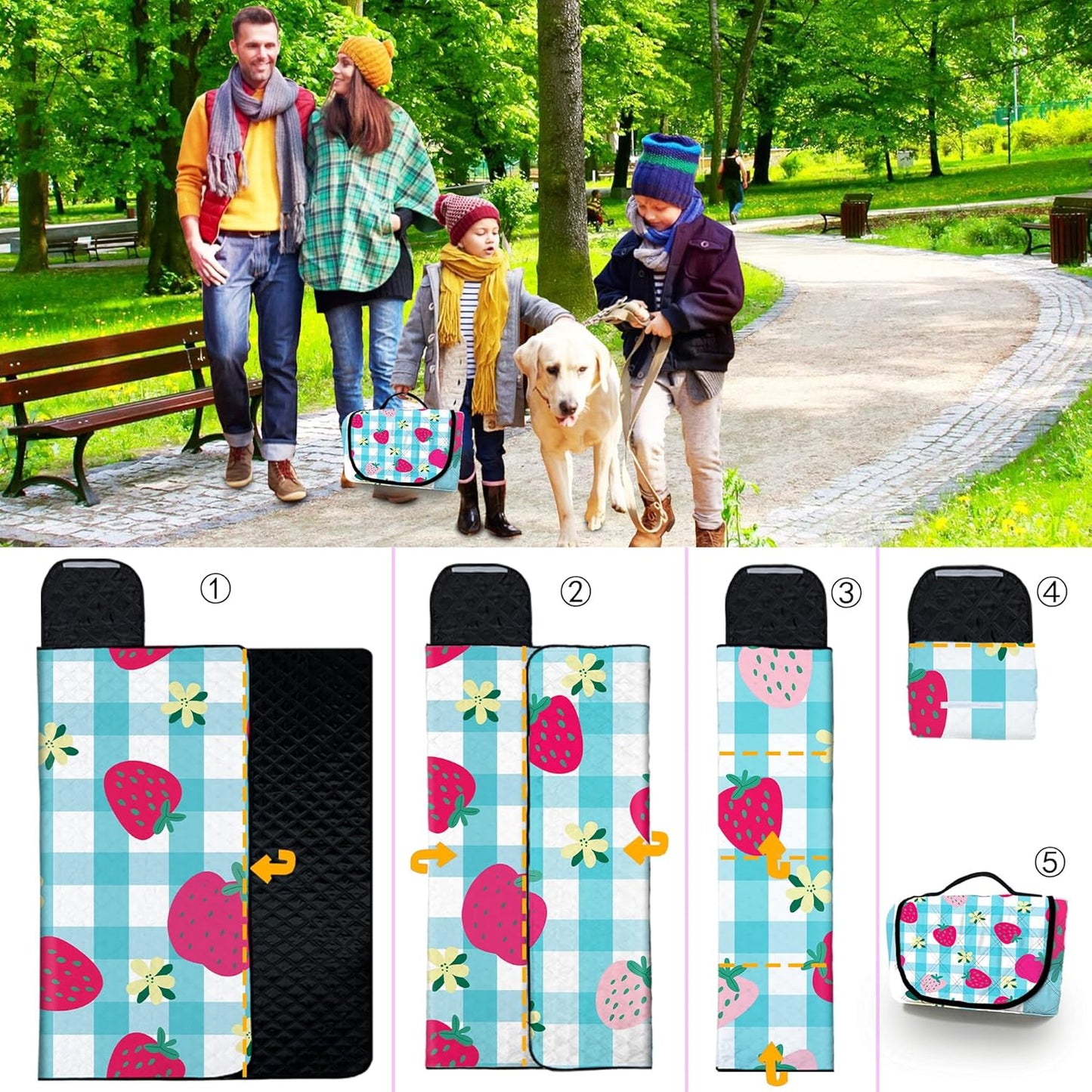 Extra Large Picnic Blanket Waterproof,80"x 80"Foldable Machine Washable Beach Blankets,Outdoor Blanket for 6-8 Adults,Picnic Mat Suitable for Indoor Crawling,Park Beach,Camping,Hiking,Travel (Blue)