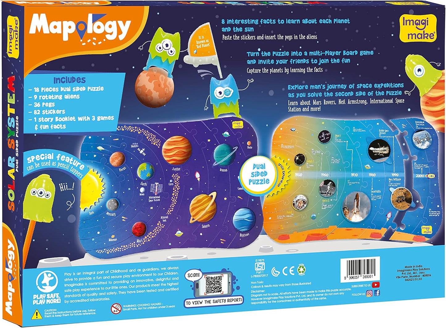Imagimake Mapology Solar System for Kids | Educational Toys for Kids 5-7 | Space Toys | Puzzles for Kids Ages 4-8 | Planet Puzzles for Kids Ages 4-8 | Birthday and Christmas Gift for Boy & Girls