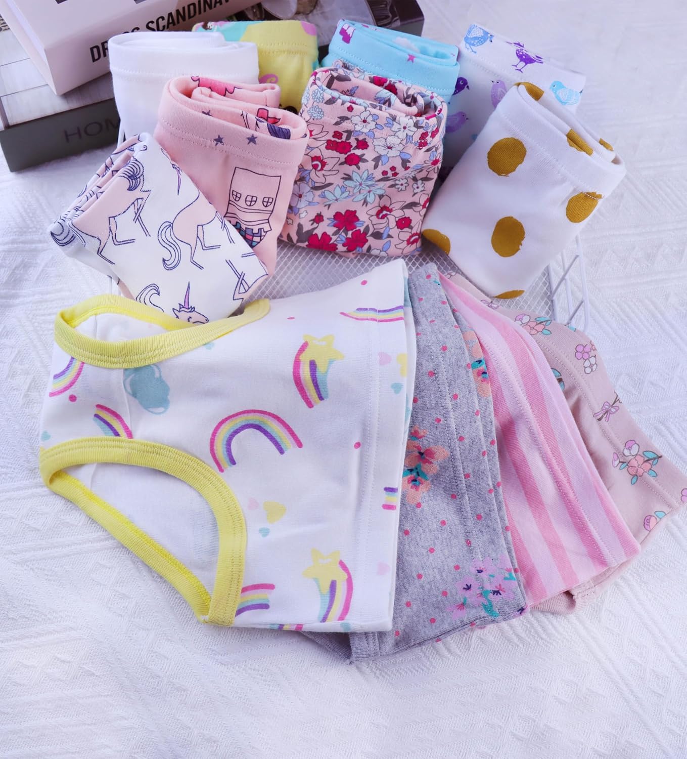 Boboking Girls Soft Underwear Toddler Kids Briefs Cotton Panties 12-pack