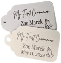 Mi Bautizo Baptism Christening Personalized Thank You Tags 20 pcs - More Colors Available (pink shimmer)