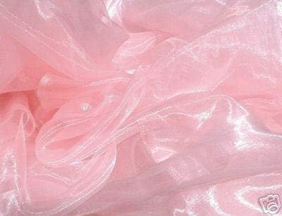 VDS Blush Pink Organza Fabric, 75 Yards Continuous, 45” Wide, Wedding Party Decoration Iridescent Crystal Sheer Shiny Organza Tulle Bridal Dress DIY Crafts Costume Sewing Backdrop Arch Cloth