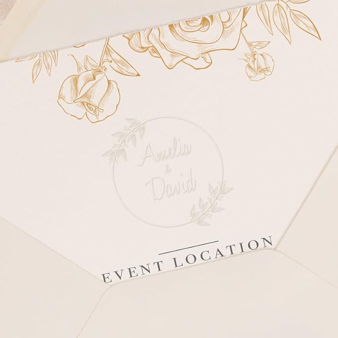 Personalized Wedding Embosser | Custom Made with Initials or Monograms for Couples | Elegant Designs for Stationery, Invitations, Napkins, and More (Design 2)