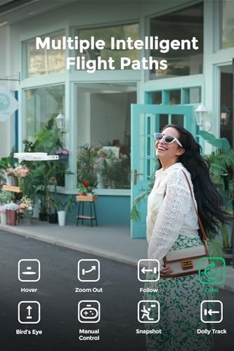 X1 Drone with Camera, Self-Flying Camera Drone with Follow Me Mode, Foldable Mini Drone with HDR Video Capture, Palm Takeoff, Intelligent Flight Paths, Hands-Free Control White (Standard)