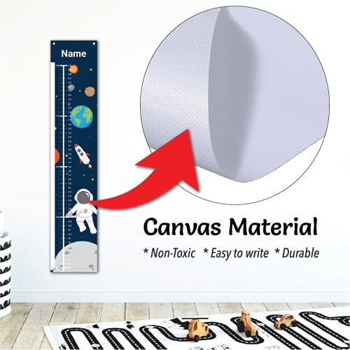 Personalized Kids Canvas Growth Chart, Kids Height Chart, Growth Chart Banner, Astronaut, Space