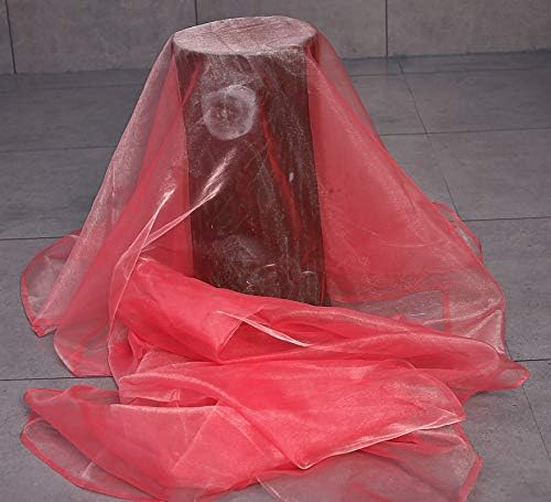 VDS Coral Organza Fabric, 45 Yards Continuous, 45” Wide, Wedding Party Decoration Iridescent Crystal Sheer Shiny Organza Tulle Bridal Dress DIY Crafts Costume Sewing Backdrop Arch Cloth