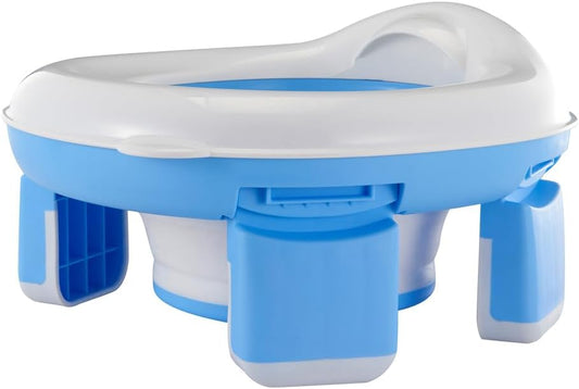 Kids Travel Potty | Foldable Car Potty | Potty Training Toilet w/Travel Bag & Potty Liners for Indoor and Outdoor (Blue)