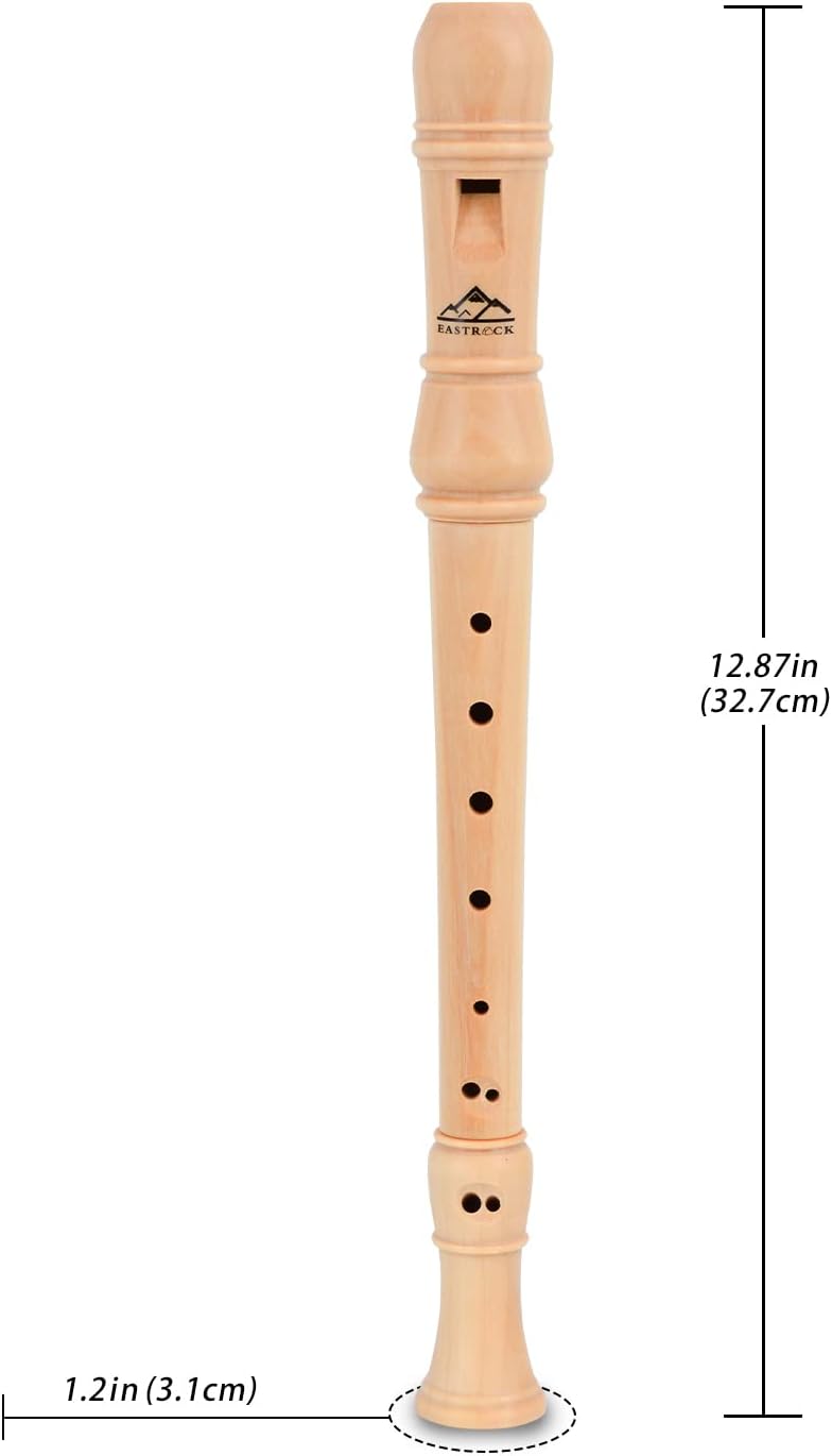 Eastrock Soprano Recorder German fingering C Key Beginners Recorder Instrument for Adults, 3 Piece Recorder With Hard Case（Maple Wood）