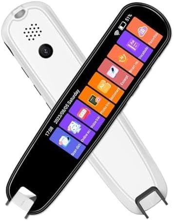Reading Pen Translator Scanner 142 Languges Voice Photo Translate Device, Real Time Offline Scan Translation Reader, 3.69 inches Screen HD Sound Long Battery Life for Students Adults (White)