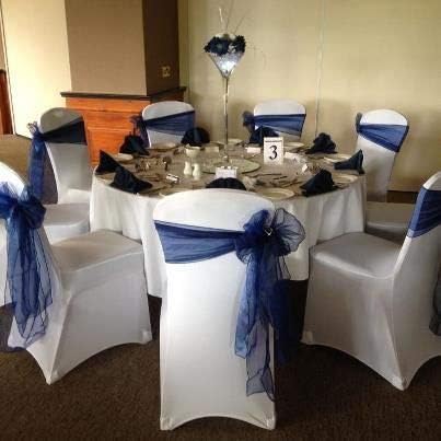 Obstal 50 PCS Satin Chair Sashes Bows for Wedding Reception- Universal Chair Cover Back Tie Supplies for Banquet, Party, Hotel Event Decorations