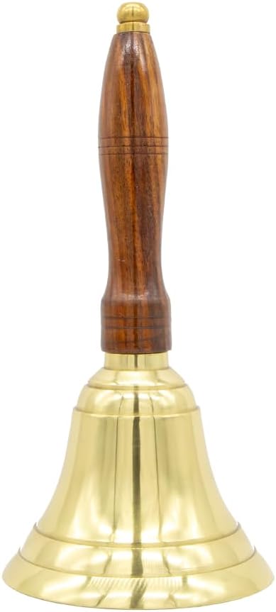 Engravable Brass Bell - Brass School Bell - Teacher Handbell - Great Gift for Teachers - Bell for Weddings and Other Occasions