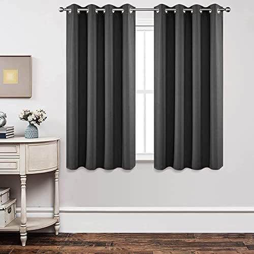 Joydeco Blackout Curtains 63 Inch Length 2 Panels Set, Thermal Insulated Long Drapes 2 Burg, Room Darkening Grommet Drapes for Living Room Bedroom Window (Pack of 12)